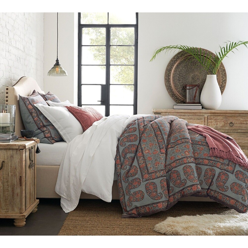 Pottery Barn Thalia Blue Paisley Full Queen Duvet Cover
